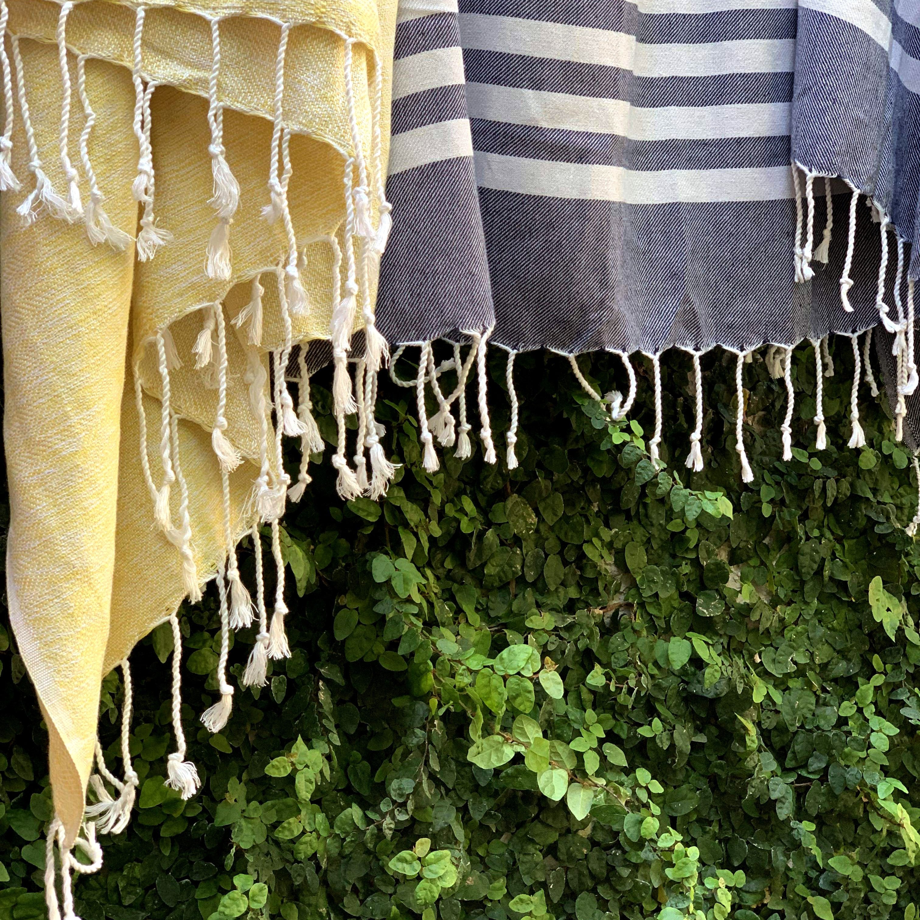 Yalova Super Soft Marbled Turkish Towel - Yellow