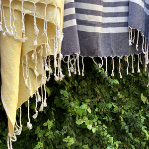 Yalova Super Soft Marbled Turkish Towel - Yellow